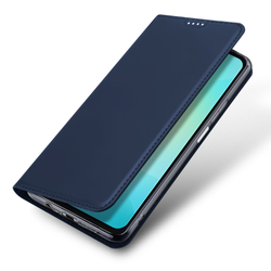 Чехол книжка из PU кожи синего цвета от Dux Ducis для Samsung Galaxy A07 4G, серия Skin Pro Series Case