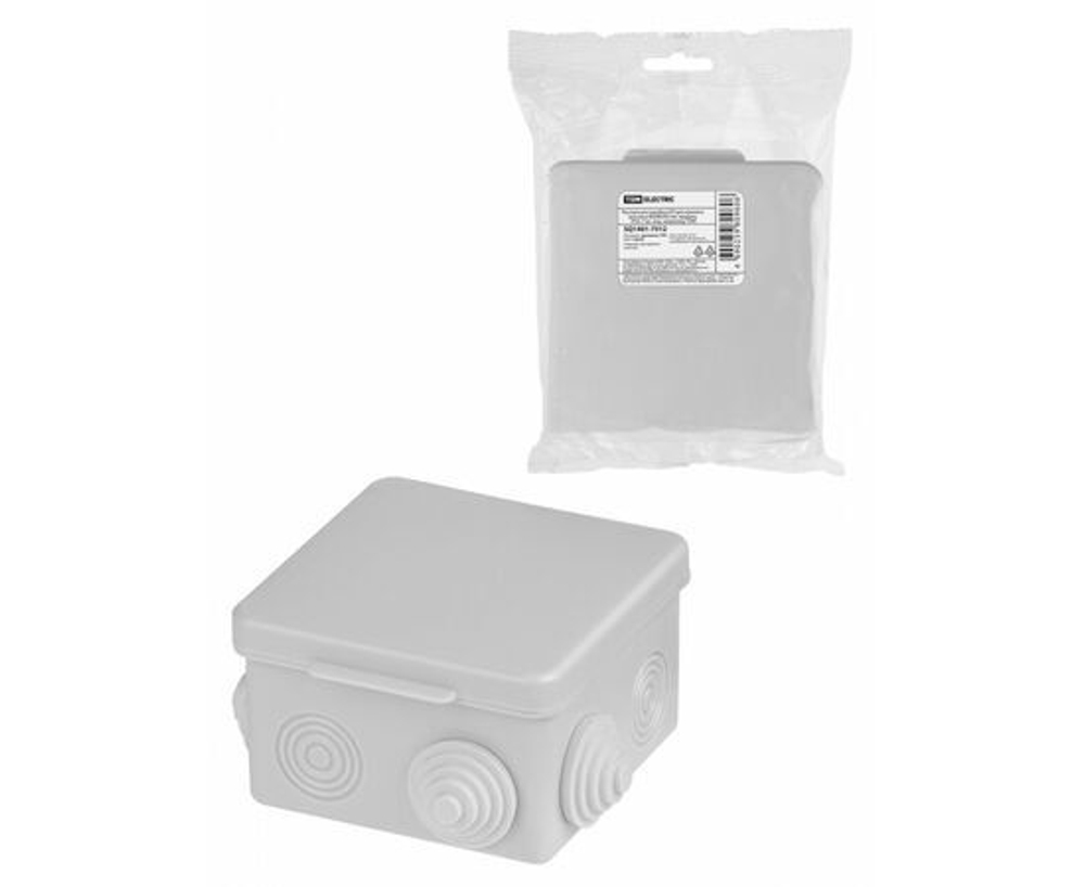 Распределительная коробка TDM Electric / ТДМ Электрик ОП для прямого монтажа, наружная серая 80х80х50мм, IP54, SQ1401-7512 / распаячная