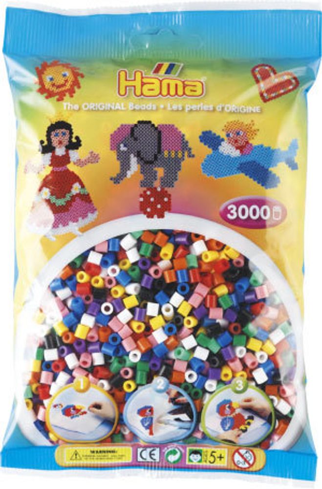 Hama Бусинки для термомозаики Midi натуральные, 3000 шт. (201-00)