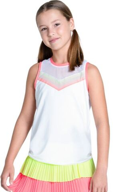 Футболка для девочки теннисная Lucky in Love Girls Sunset Spin Tie Back - белый
