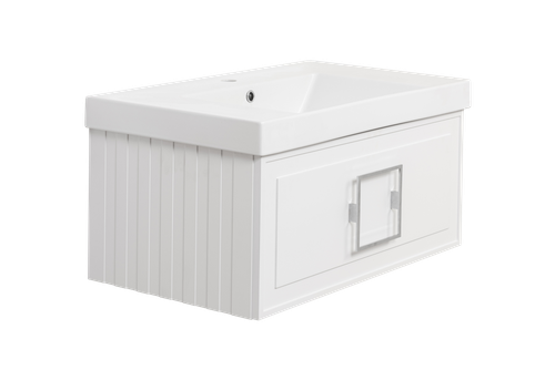 Тумба с раковиной La Fenice Cubo Bianca 80 см FNC-01-CUB-B-80 белая матовая