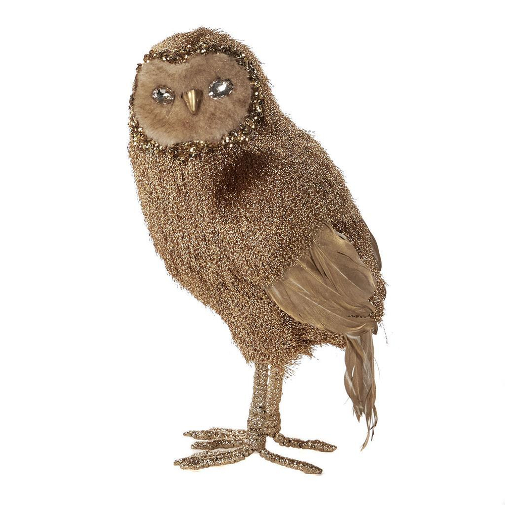 Сова золотая блестящая