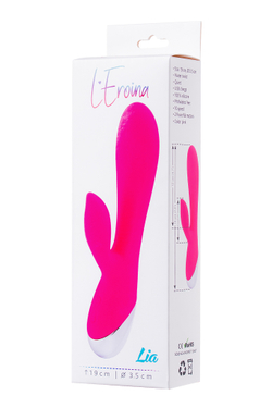 Вибратор с клиторальным стимулятором L'Eroina Lia, силикон, розовый, 19 см
