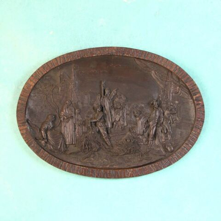 Винтаж: Настенное панно «Сцена в порту»