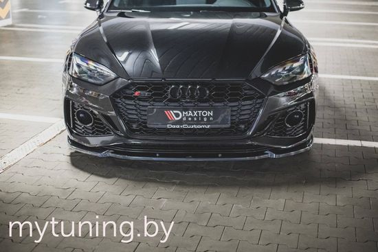 Сплиттер бампера переднего V.1 для AUDI RS5 B9 рестайлинг (19-...)