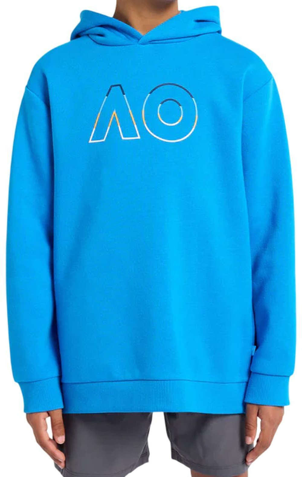Кофта для мальчика теннисная Australian Open Logo Hoodie - небесный