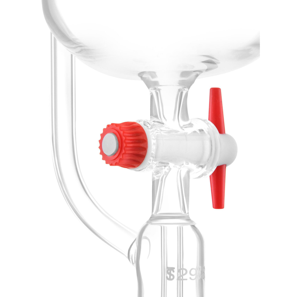 Воронка капельная цилиндрическая, 2000 мл, с компенсатором, шлиф 29/32-29/32, с PTFE краном