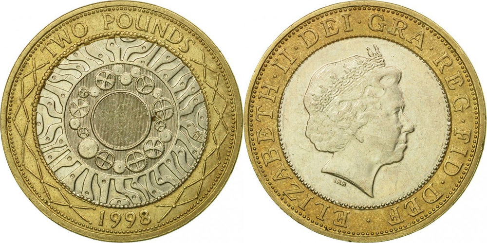 Великобритания 2 фунта, 1998 - 2015 Королева Елизавета II XF