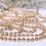 Бусы на елку 2,7м «Шарик» d-6мм, шампань (pvc коробка)