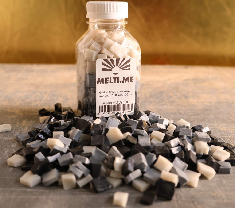 G4-Ash10 Микс колотой смальты 10х10 мм, 400 гр