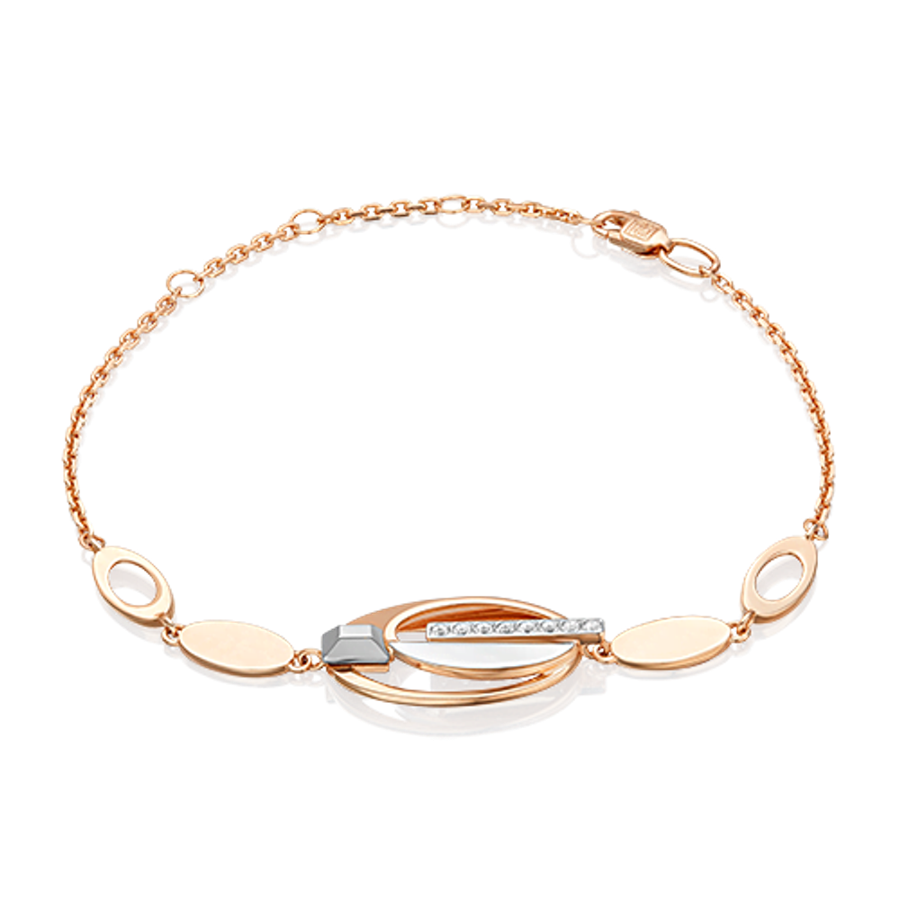 Браслет из комбинированного золота c натуральными топазами white Артикул: 05-0744-00-201-1111