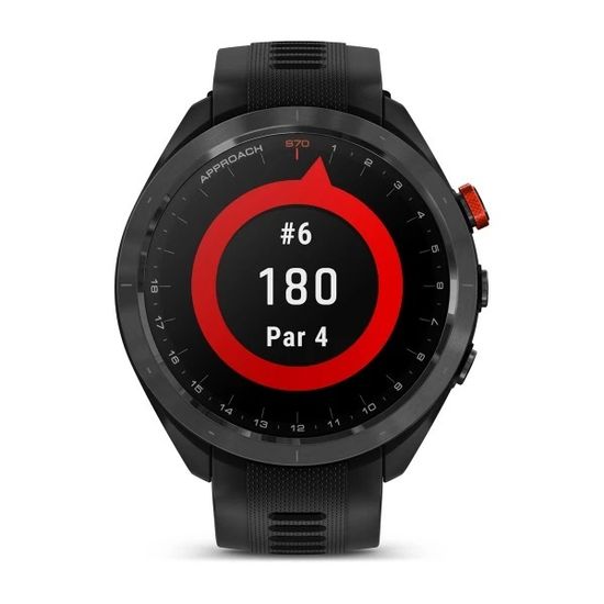 Умные часы Garmin Approach S70 (47 мм) Черный керамический безель с черным силиконовым ремешком