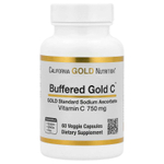 California Gold Nutrition, Buffered Gold C, аскорбат натрия (витамин C) GOLD Standard, 60 растительных капсул