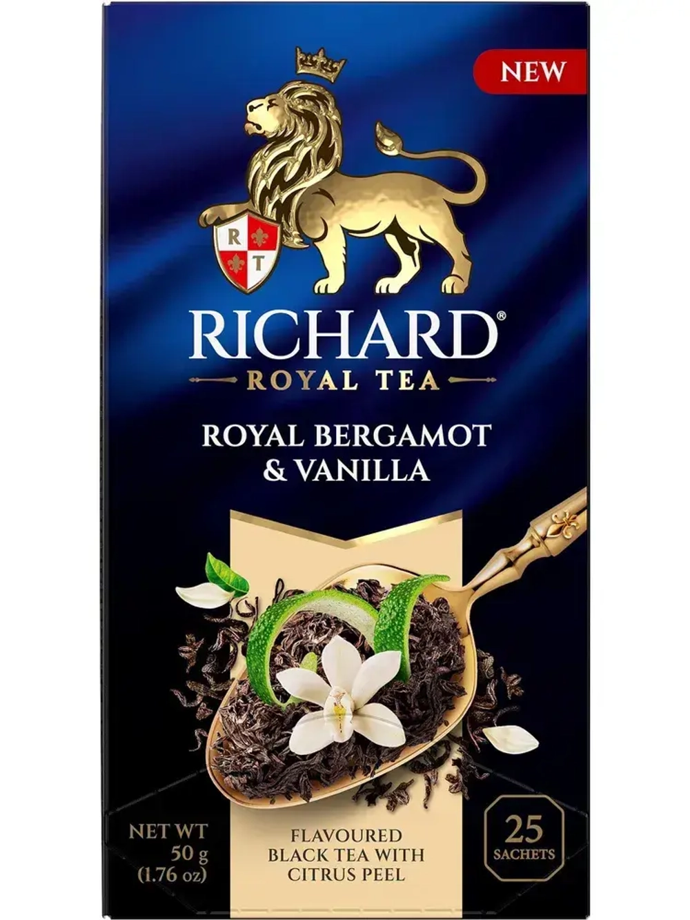 Чай в пакетиках Richard Royal с ароматом бергамота, цедрой цитруса и ноткой ванили, черный, 25 шт