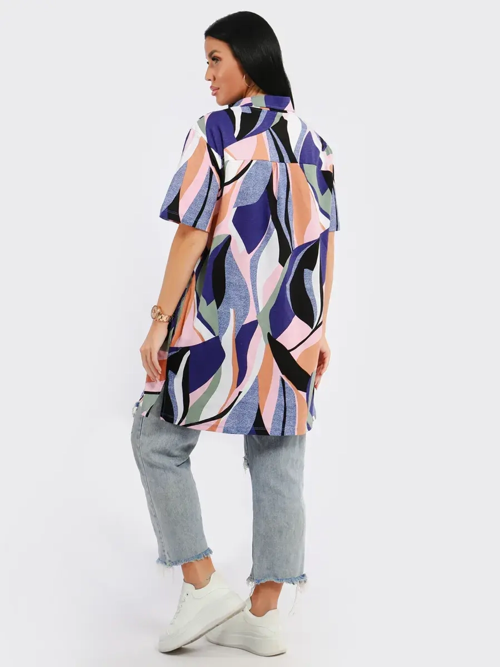 Туника-рубашка хлопок большие размеры