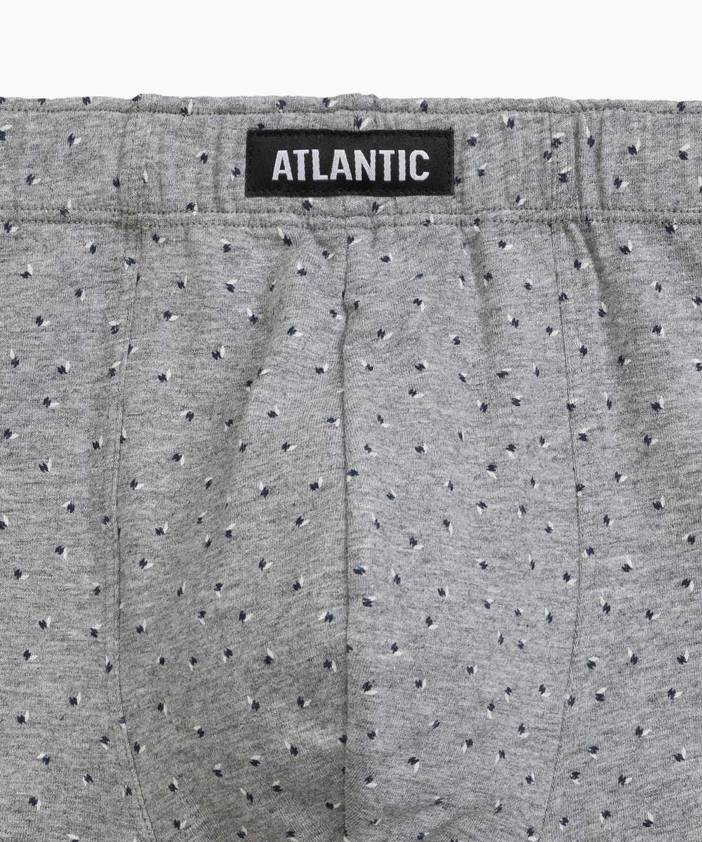 Мужские трусы шорты Atlantic, набор из 3 шт., хлопок, темно-синие + серый меланж + голубые, 3MH-199