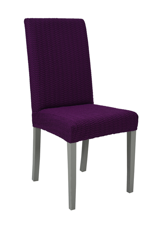 Чехол на стул без оборки Зигзаг, цвет Фиолетовый