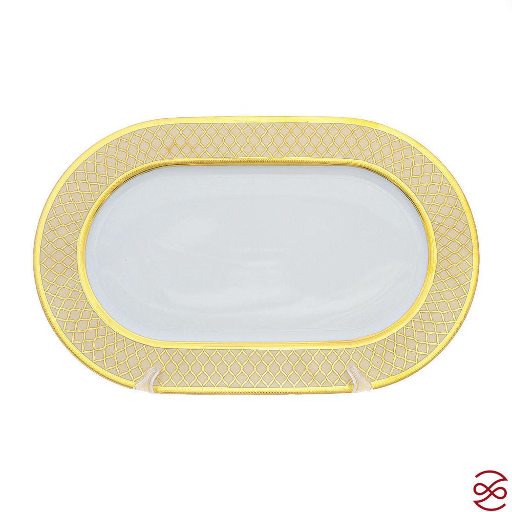 Блюдо овальное Falkenporzellan Valencia Creme Gold 36 см