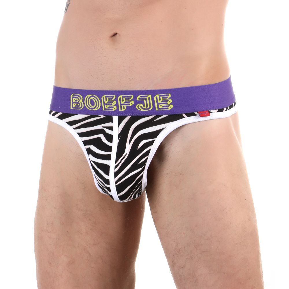 Мужские трусы тонги с принтом &quot;зебра&quot; Boefje
