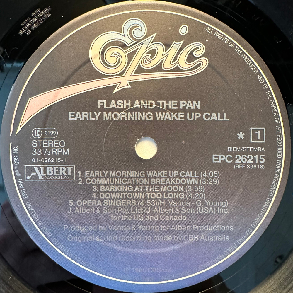 Flash And The Pan - Early Morning Wake Up Call (Голландия 1985г.)
