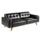 Трехместный диван Angel Cerda 5606-3P, черная кожа