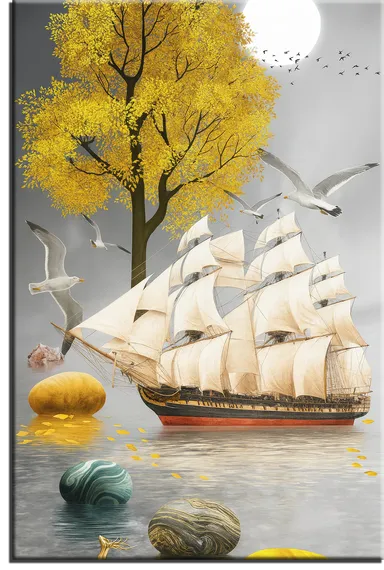 Постер "Абстрактный корабль"