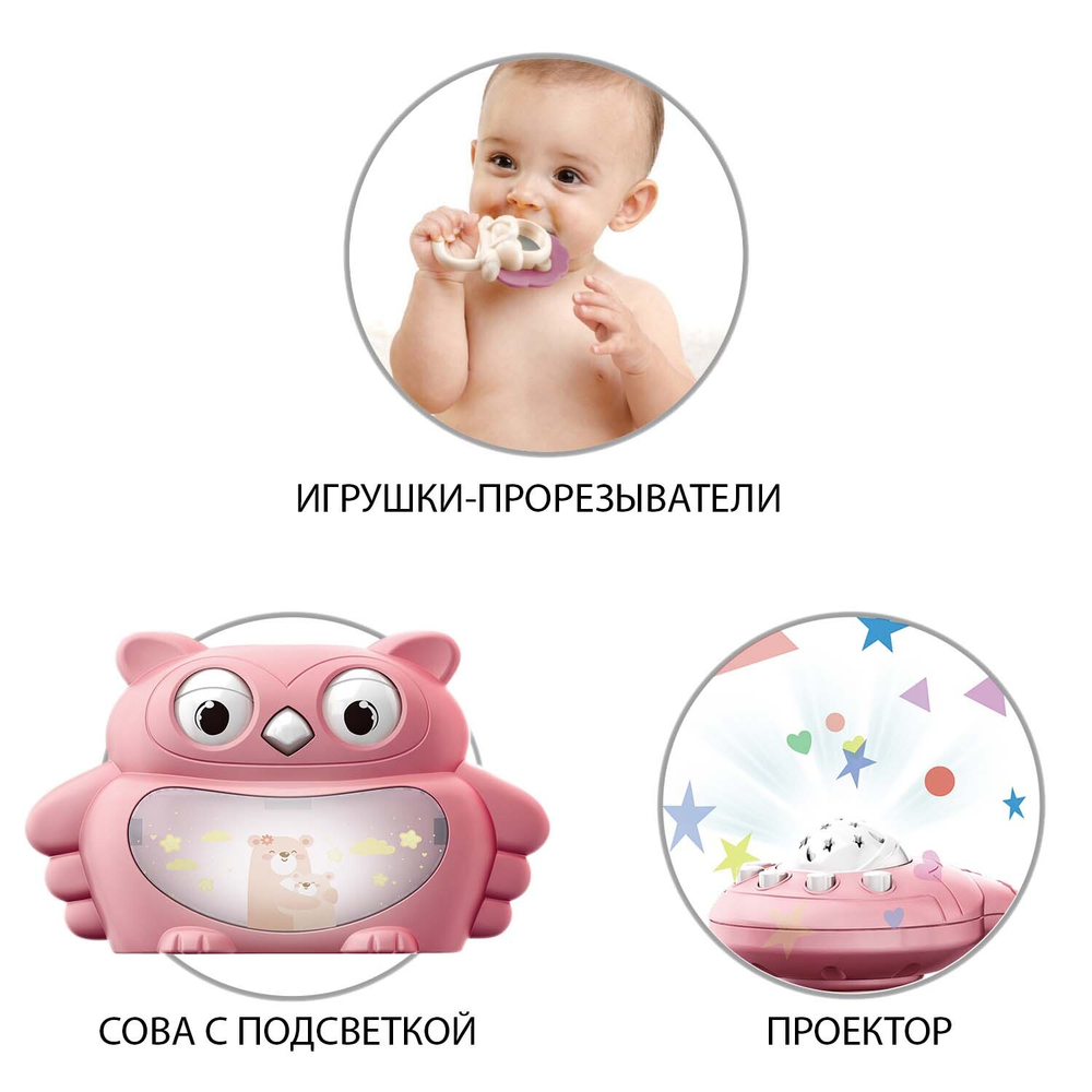 Музыкальный мобиль "Сплюша" аккум.питание/пласт., 25 мел., с проектором, свет