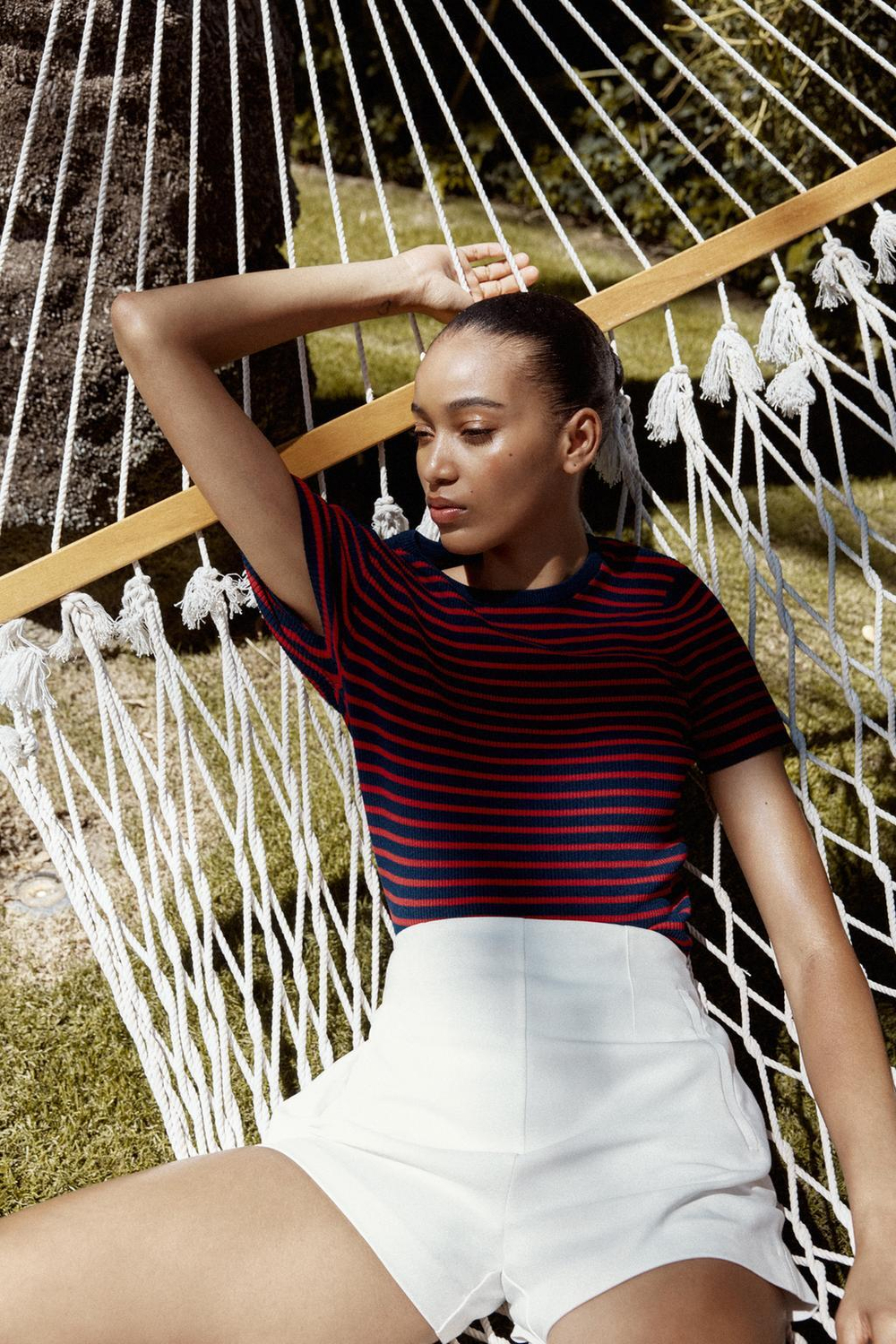 ZARА ШОРТЫ С ВЫСОКОЙ ПОСАДКОЙ, БЕЛЫЙ