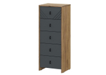 Комод для одежды с ящиками Дуб Золотой/Графит 5 ящиков 40х33х103 см