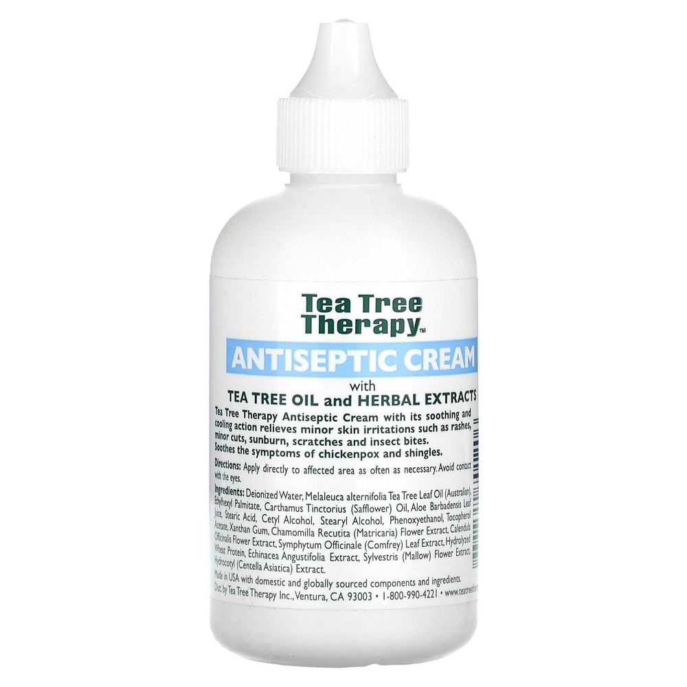 Tea Tree Therapy, крем-антисептический, с маслом чайного дерева и экстрактами трав, 118 мл (4 жидк. унции)