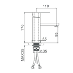 СМЕСИТЕЛЬ EKKO ДЛЯ РАКОВИНЫ E1081-21 ТЕМНО-СЕРЫЙ