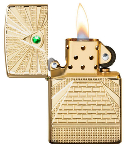 Зажигалка Zippo Armor с покрытием High Polish Brass, латунь/сталь, золотистая, 36x12x56 мм