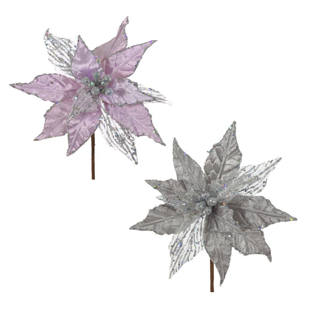 GAEM Цветок искусственный "Пуансеттия", L22 W22 H38 см, 2в.