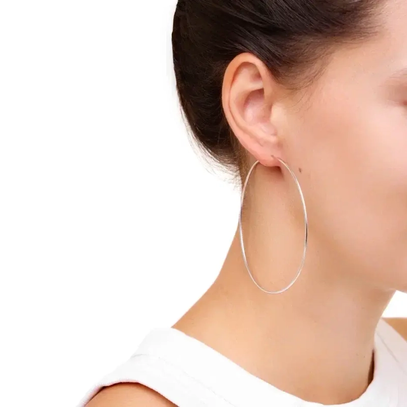 Серьги-конго Серебряные – 7 см