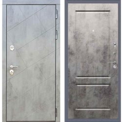 Входная металлическая дверь с зеркалом RеX (РЕКС) 22 Бетон темный / ФЛ-117 Бетон темный
