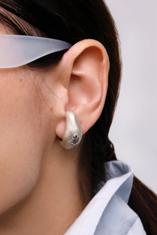 Серьги CHANCE x U матовые с фианитом