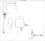 Jaquar, Смеситель для раковины Kubix Prime, сенсор., Хром SNR-CHR-35019PMPK