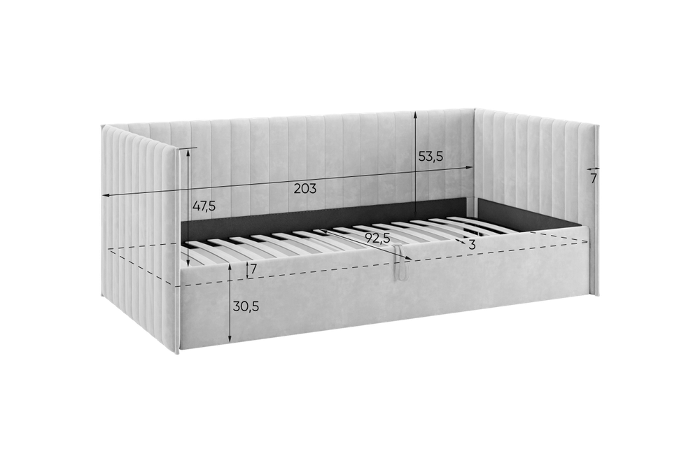 Кровать софа с подъемным механизмом Твикс 900*2000 (велюр) МФ Мебельсон, г. Ижевск