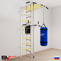 Шведская стенка Sv Sport 5453 (Турник рукоход/Брусья/Канат/Лестница/Цепь/Мешок 30кг)