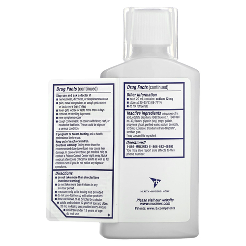 Mucinex, Fast-Max, средство от простуды, гриппа и боли в горле, максимальная сила действия, для детей от 12 лет, 180 мл (6 жидк. унций)