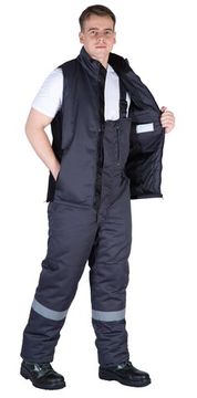 Жилет утепленный "Байкит", т.серый/черный