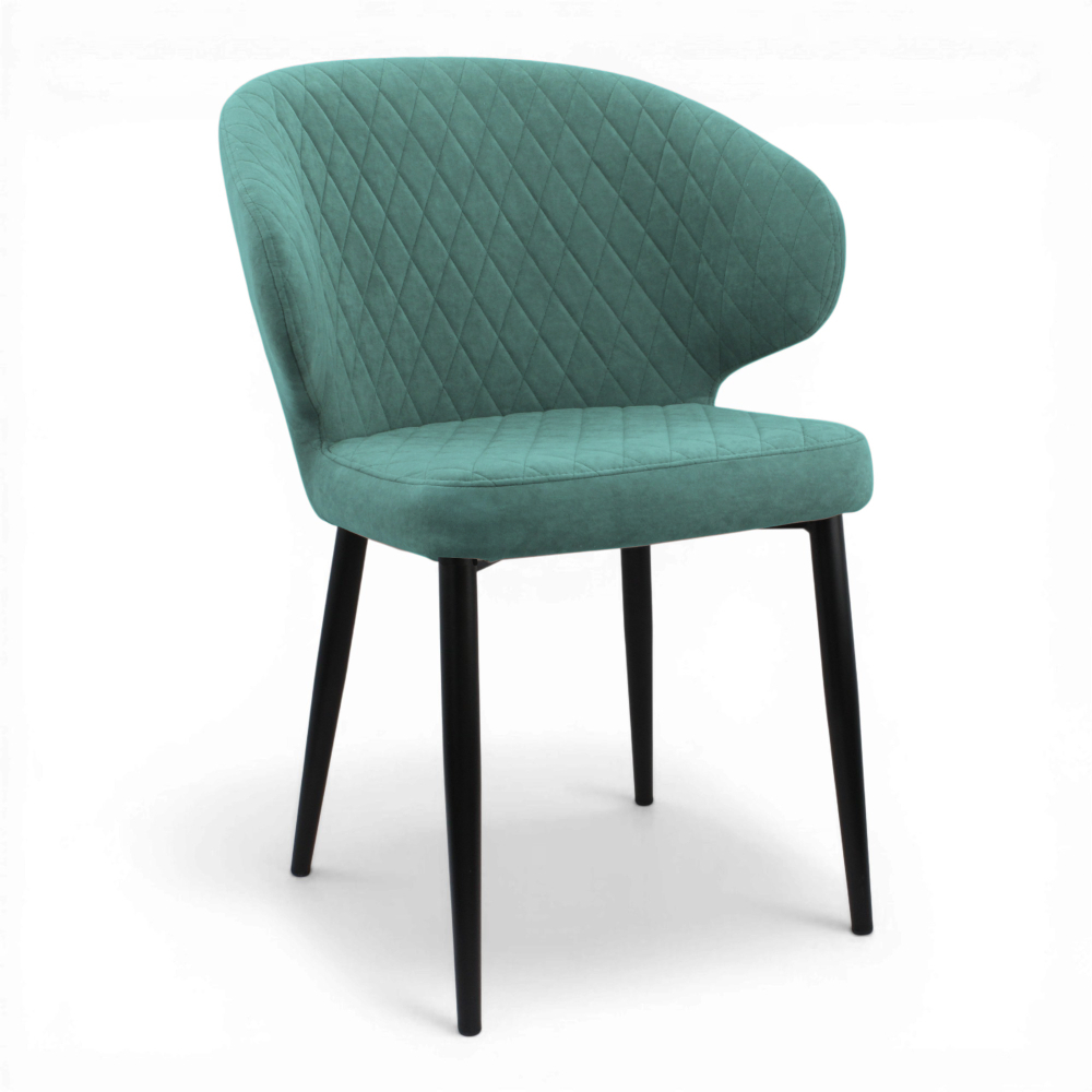 Стул "Нант" (арт. 355), велюр Бренди В15 мятный, ножка круглая черная