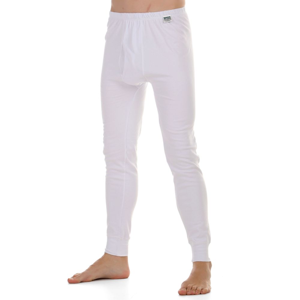 Мужской комплект нательного белья (лонгслив и кальсоны) белый утепленный QianBA