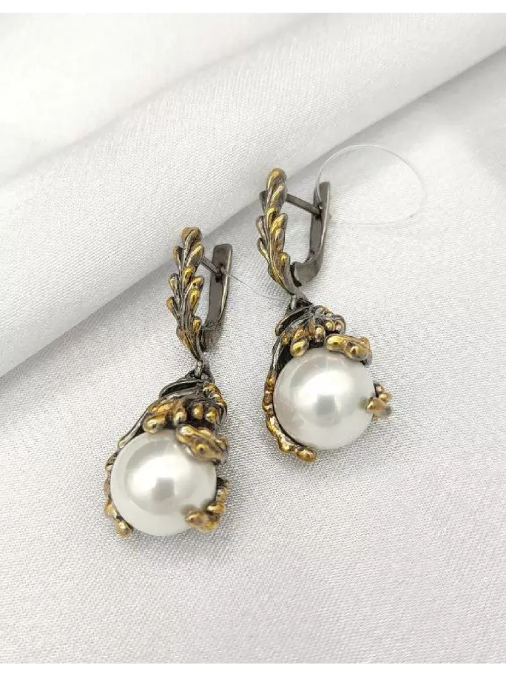 Серьги жемчуг серебро 925