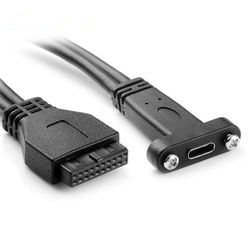 USB type C - 20pin кабель внутренний встраиваемый 50 см 1-портовый + монтажная планка