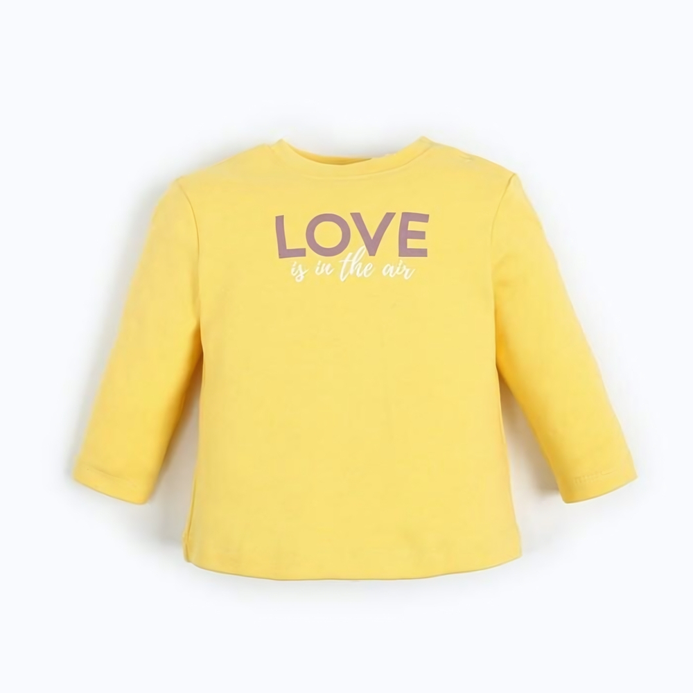 Футболка с дл.рукавом Flower, рост 74-80 см, жёлтый (Крошка Я), 1 шт.
