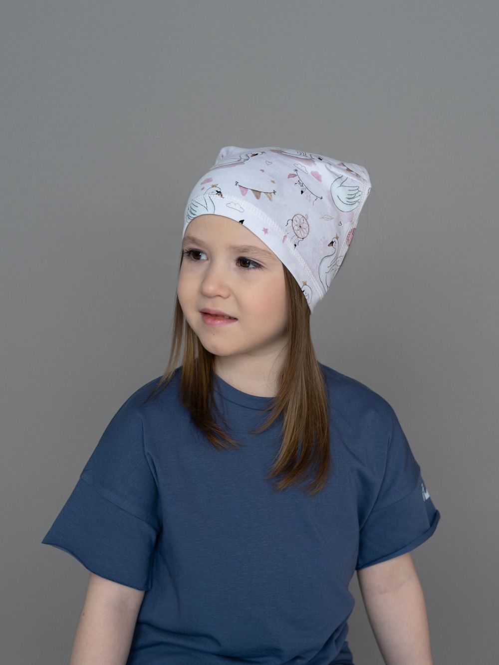 Косынка трикотажная СЬЮ (Розовые Лебеди)