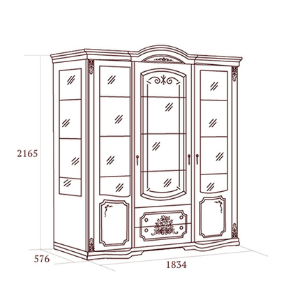 Floriana (Miass-Mebel) Витрина трехдверная