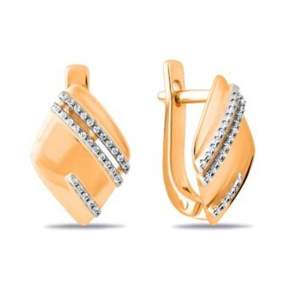 Серьги из золота с фианитами