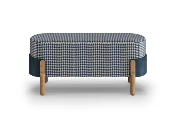 Банкетка Basic 100 см (синий Элеганта, синий Рио, дуб)